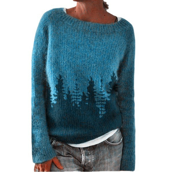 Women's Round-neck Loose Multicolor Fashion Pullover Sweater