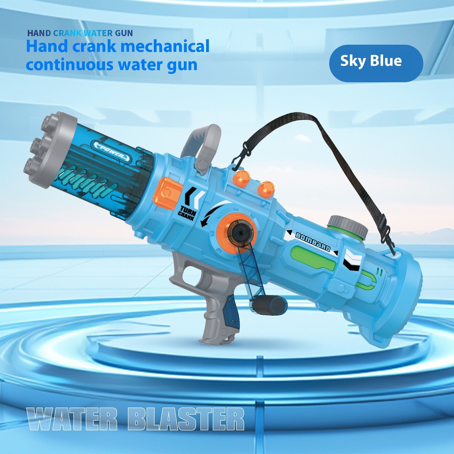 Continuous air Hand-cranking Gatling Water Gun Large Capacity Toy Water Gun