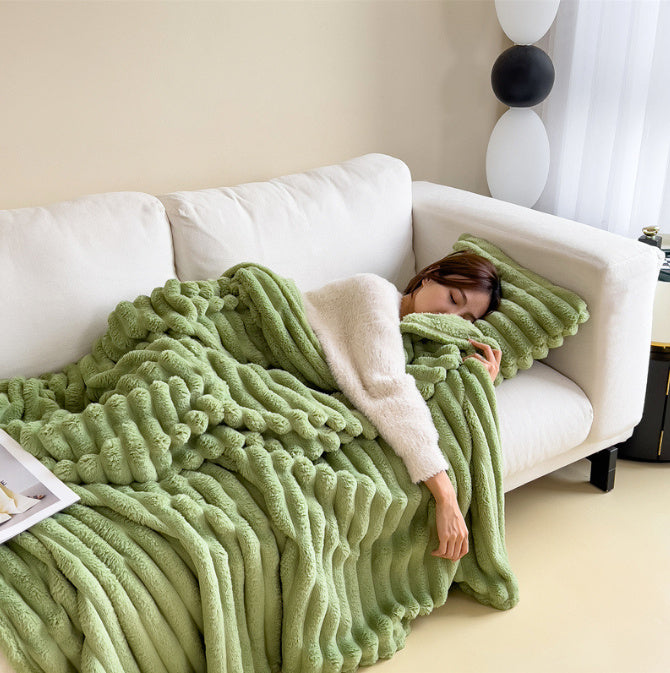 Fur Blankets Double-sided Thickening Cover Throw Warm Fur Blanket