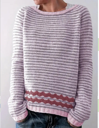 Women's Round-neck Loose Multicolor Fashion Pullover Sweater