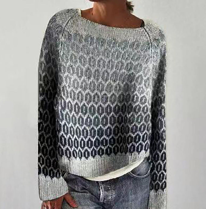 Women's Round-neck Loose Multicolor Fashion Pullover Sweater