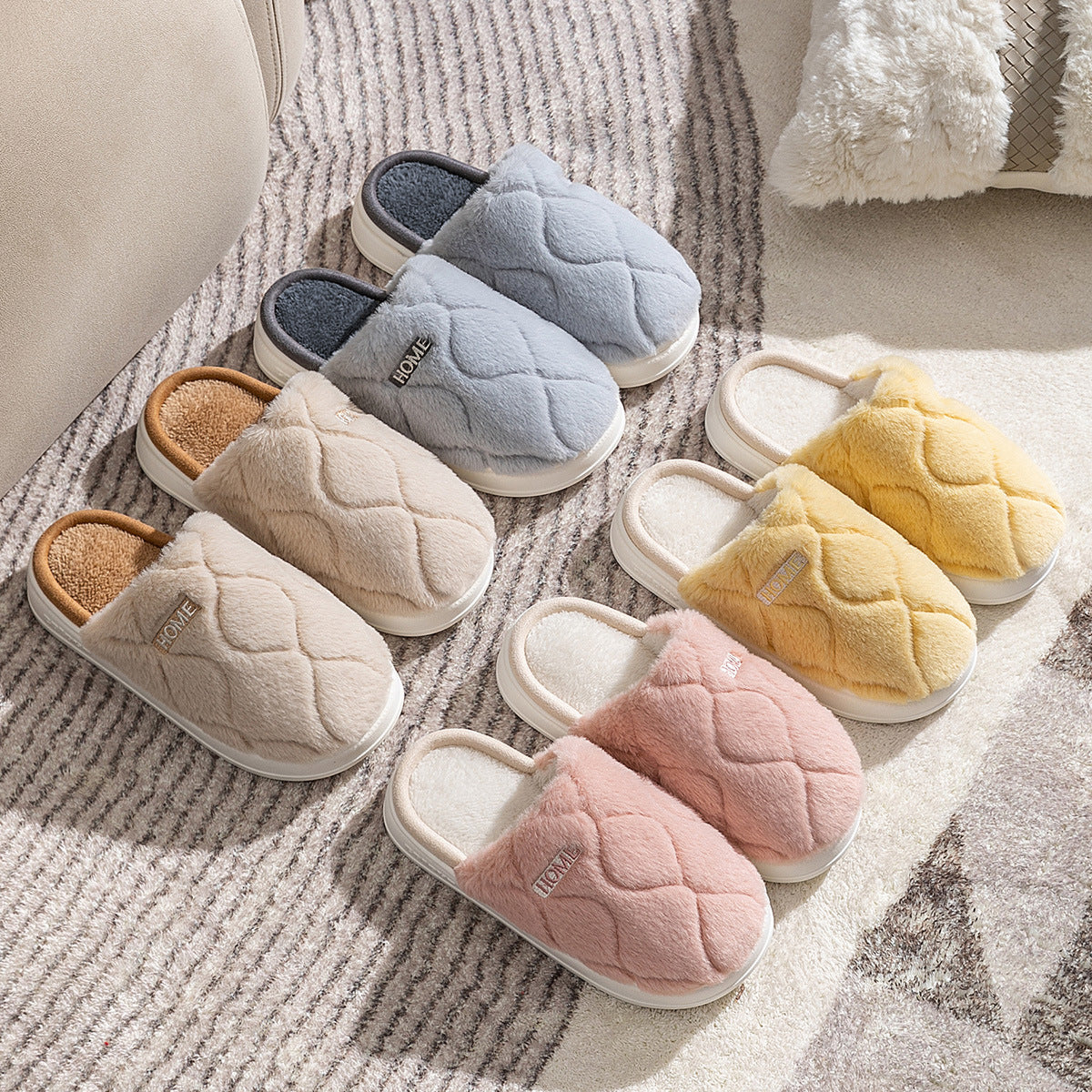 Plush Slippers Winter For Women