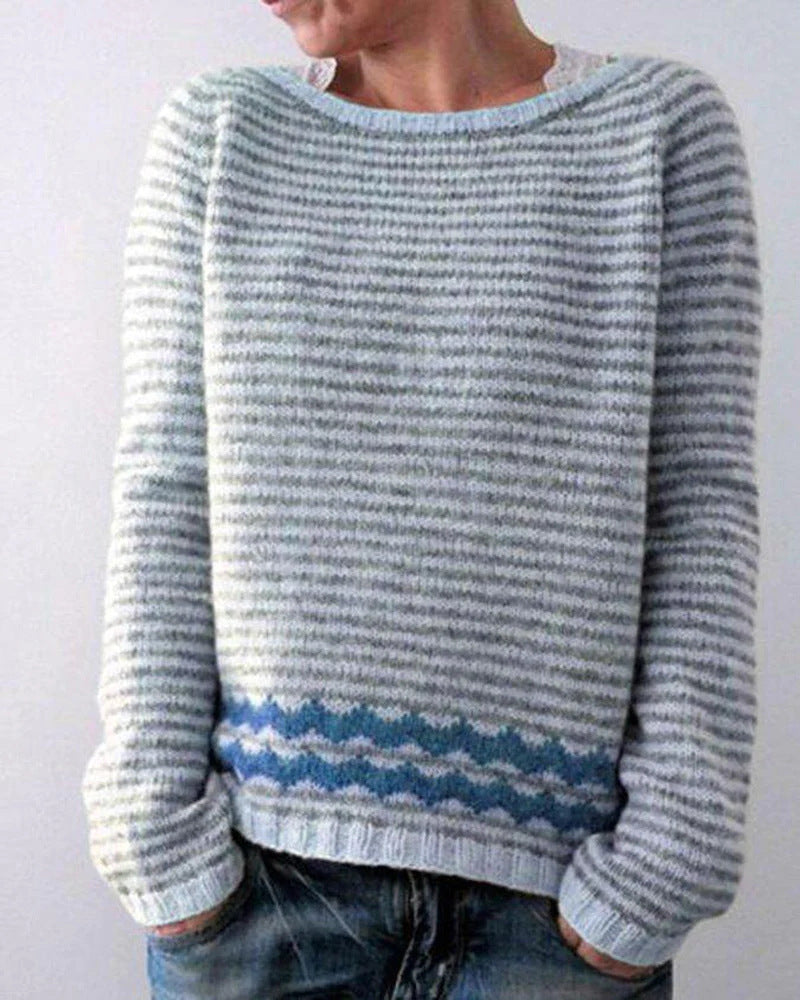 Women's Round-neck Loose Multicolor Fashion Pullover Sweater