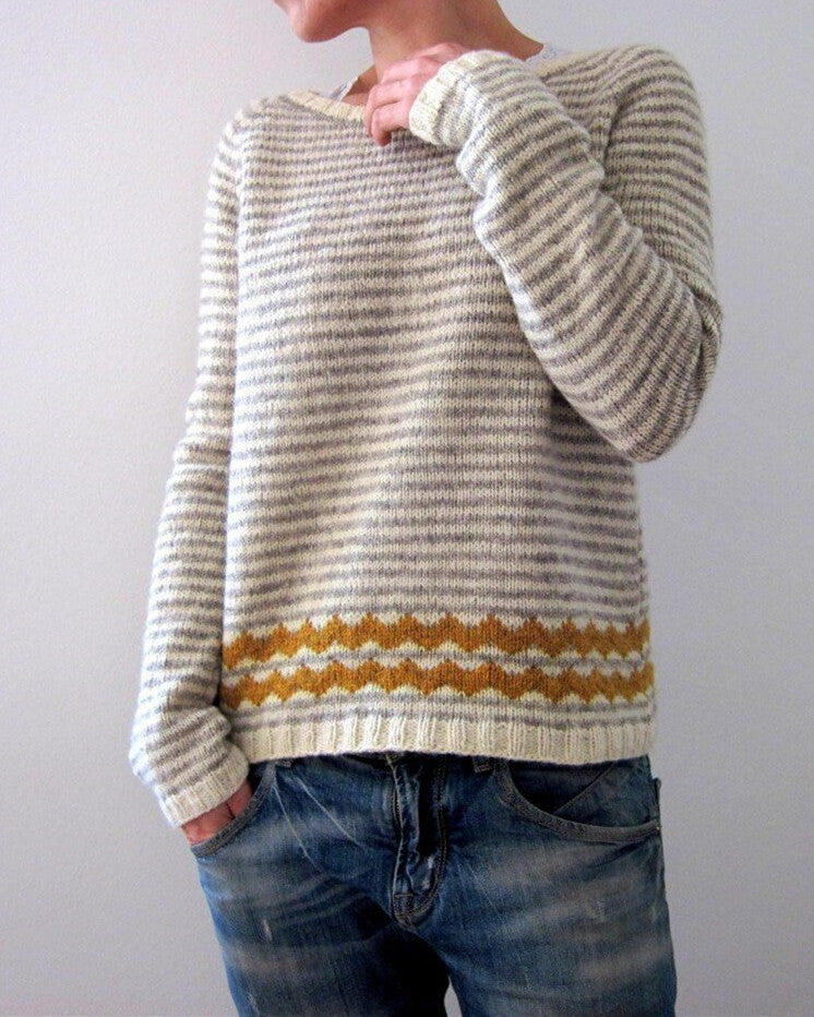 Women's Round-neck Loose Multicolor Fashion Pullover Sweater