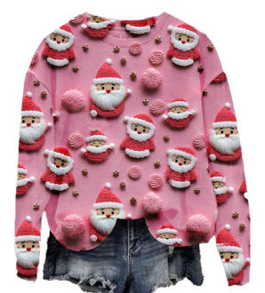 Loose Christmas Tree Pullover Women's Round Neck Sweater