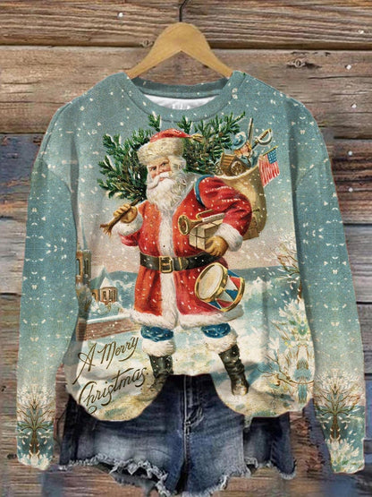 Loose Christmas Tree Pullover  Women's Round Neck Sweater