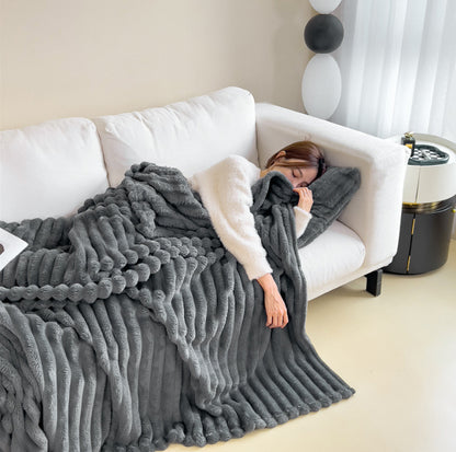 Fur Blankets Double-sided Thickening Cover Throw Warm Fur Blanket
