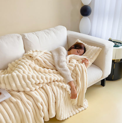 Fur Blankets Double-sided Thickening Cover Throw Warm Fur Blanket
