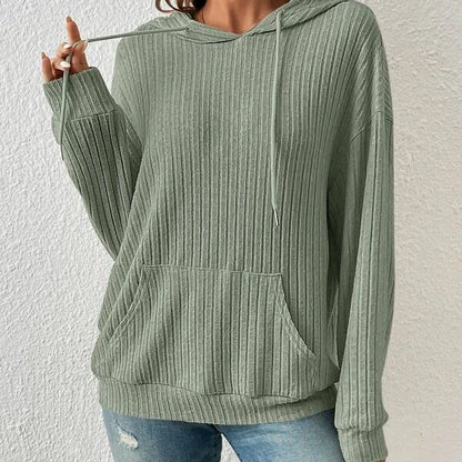 Drawstring Long-sleeved Hooded