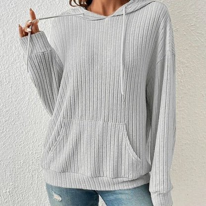 Drawstring Long-sleeved Hooded